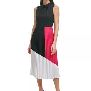 Pleated Multi-color Dress Wedding guest